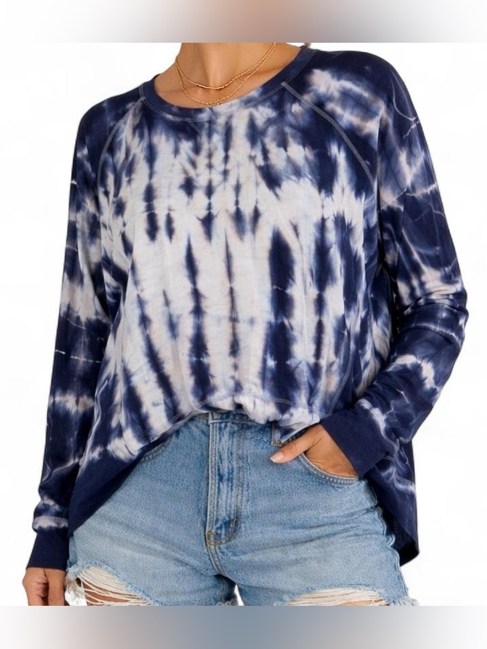 GreenTea Light Blue Tie-Dye Tee